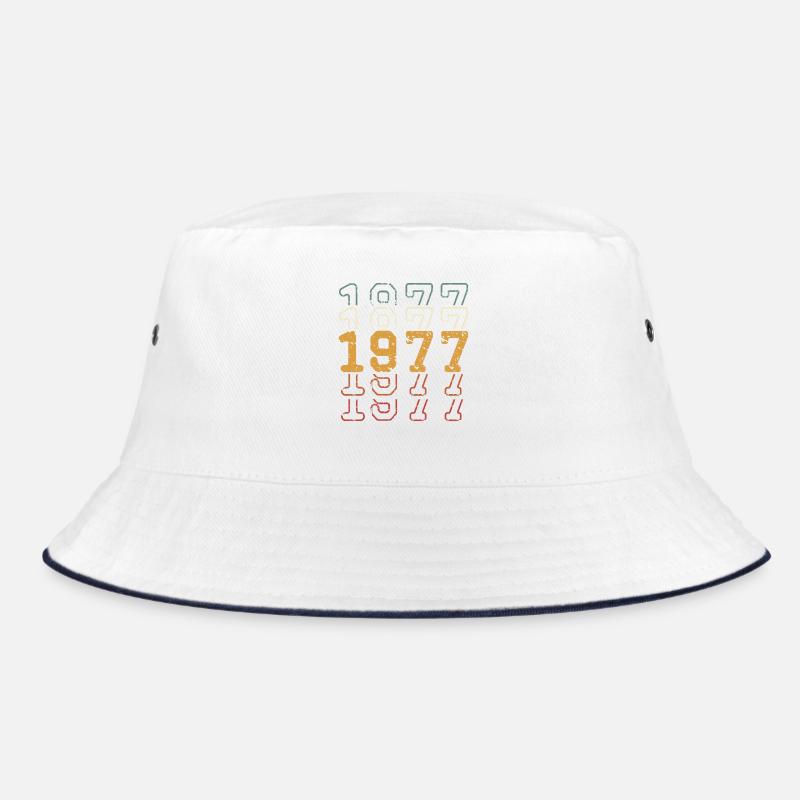1977 - Bucket Hat - Weiß/Navy