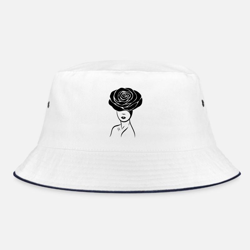 Fille / Dame avec une fleur (rose) sur la tête Bob
