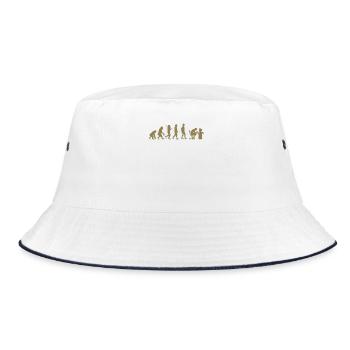 Evolution of Gamer Zocker Nerd Geek Progamer - Bucket Hat - Weiß/Navy - Vorne