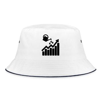 Chart with watering can makes it grow - Bucket Hat - white/navy - Front