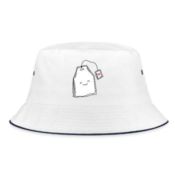 Tea lover tea smile - Bucket Hat - white/navy - Front