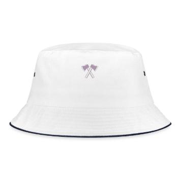 Axe Axes Lumberjack Forester - Bucket Hat - white/navy - Front