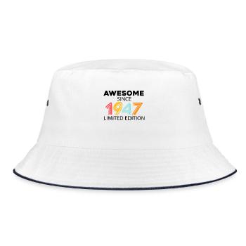 Fantastic since 1947 - born in 1947 - Bucket Hat - white/navy - Front
