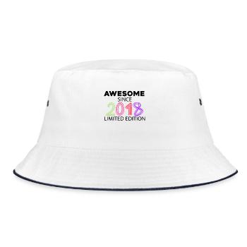 Fantastisch seit 2018 - Jahrgang 2018 - Bucket Hat - Weiß/Navy - Vorne
