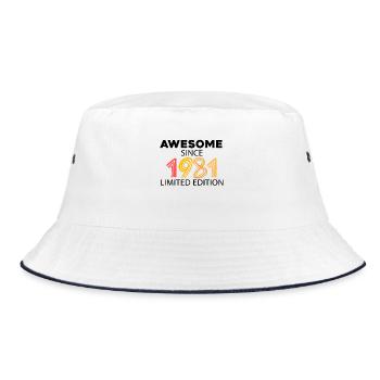 Fantastisch seit 1981 - Jahrgang 1981 - Bucket Hat - Weiß/Navy - Vorne