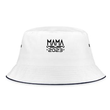 Mutter 2023 Mama Schwangerschaft Geburtstag - Bucket Hat - Weiß/Navy - Vorne