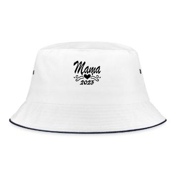 Mama 2023 Mutter - Bucket Hat - Weiß/Navy - Vorne