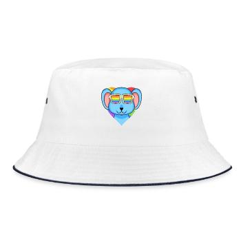 LGBT Animal Mouse Rainbow - Bucket Hat - white/navy - Front