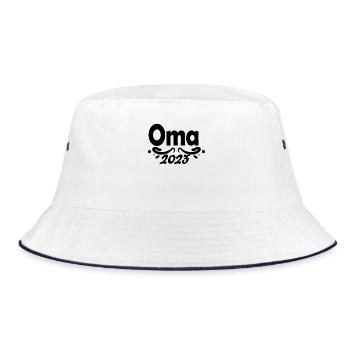 Oma 2023 - Werdende Oma 2023 - Bucket Hat - Weiß/Navy - Vorne