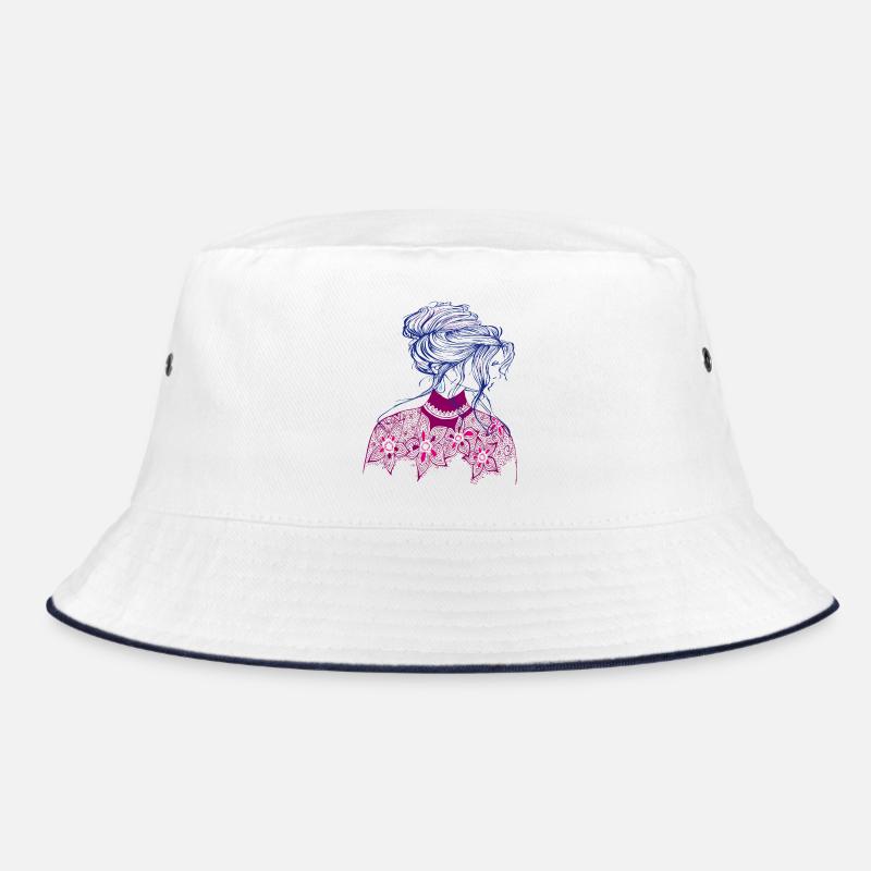 Mädchen Illustration Bucket Hat