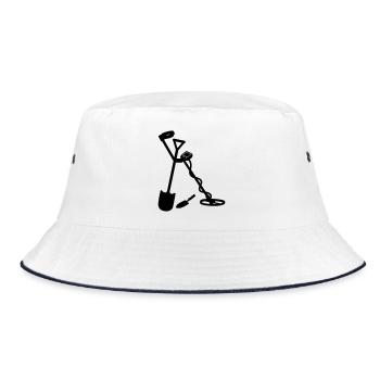 Metal detector - Bucket Hat - white/navy - Front