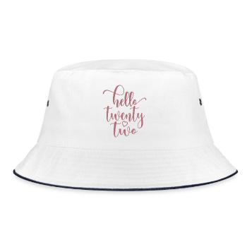 Hello Twenty Two Cute 22 Years Old Birthday - Bucket Hat - white/navy - Front