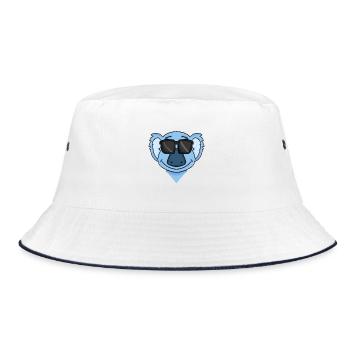 Koala mit Brille - Bucket Hat - Weiß/Navy - Vorne
