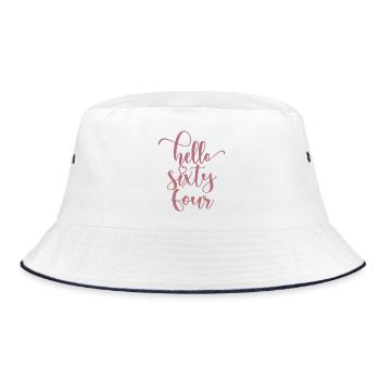 Hallo Vierundsechzig süßer 64 Jahre alter Geburtstag - Bucket Hat - Weiß/Navy - Vorne