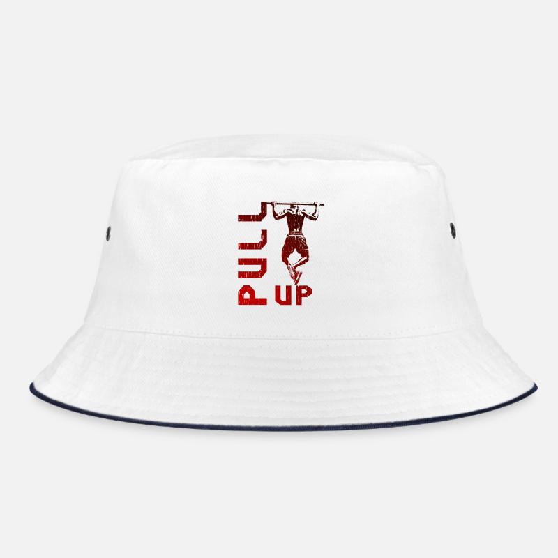 Pull-Up Calisthenics Red Power Design Bucket Hat