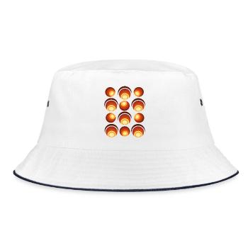 Motif de boule rétro des années 70 Orange Marron - Bob - blanc/marine - Devant