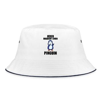Pinguin Pinguine - Bucket Hat - Weiß/Navy - Vorne