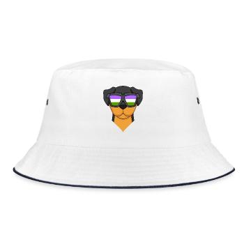 Genderqueer Lgbt Hund Rottweiler - Bucket Hat - Weiß/Navy - Vorne