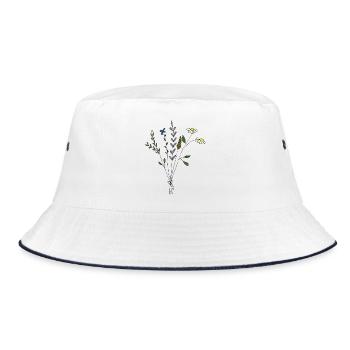 flower meadows bouquet - Bucket Hat - white/navy - Front