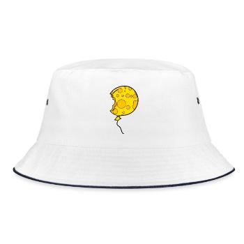 Käse Ballon - Bucket Hat - Weiß/Navy - Vorne