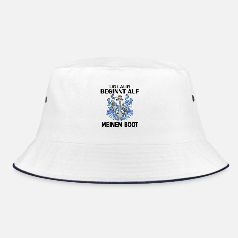 Motorboot Kapitän Urlaub Spruch Geschenk Bucket Hat