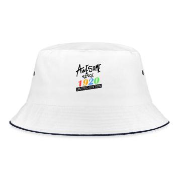 1920 - Jahrgang 1920 - Fantastisch seit 1920 - Bucket Hat - Weiß/Navy - Vorne