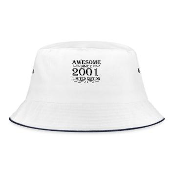 2001 - Born 2001 - Fantastic since 2001 - Bucket Hat - white/navy - Front