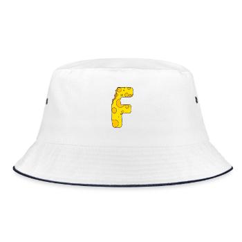 Letter F - Bucket Hat - white/navy - Front