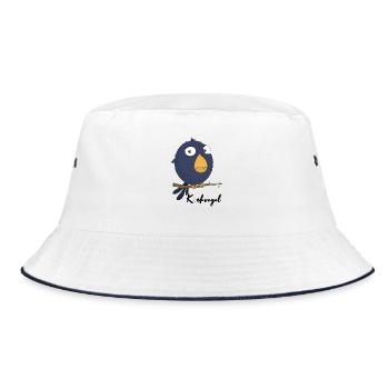 Kackvogel - Bucket Hat - Weiß/Navy - Vorne