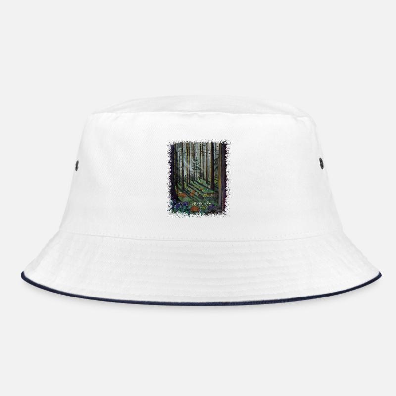 Sunlit Forest with Shadowed Glade Bucket Hat