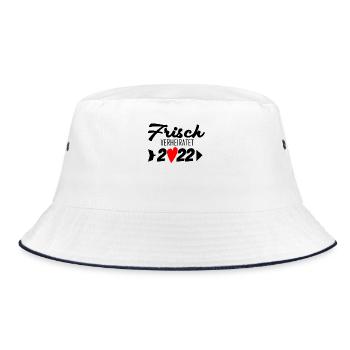 Frisch verheiratet 2022 - Bucket Hat - Weiß/Navy - Vorne