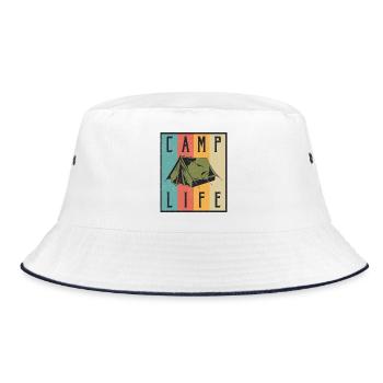 Camp Life - Bucket Hat - white/navy - Front