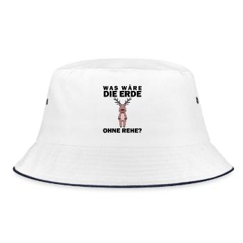 Tierschutz Tierschützer Umweltschutz Reh - Bucket Hat - Weiß/Navy - Vorne
