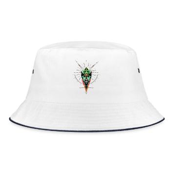 fantasy cat - Bucket Hat - white/navy - Front