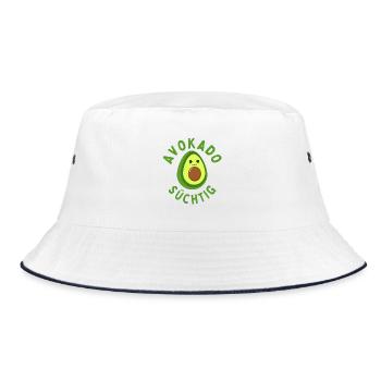 Avokado Süchtig Leckere und süße Avokado - Bucket Hat - Weiß/Navy - Vorne