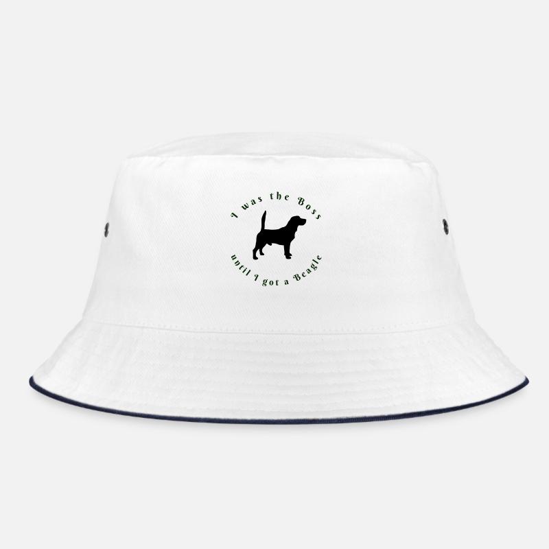 I Was The - Beagle Lovers Tee - Bucket Hat - Weiß/Navy