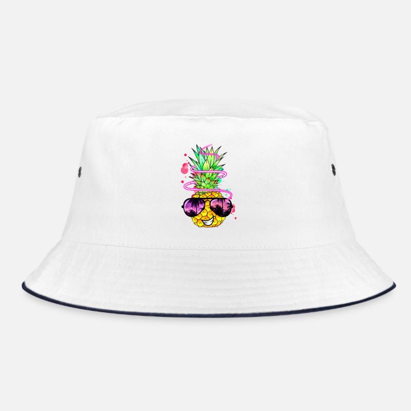 Ananas cool bunt spritzig - Bucket Hat - Weiß/Navy
