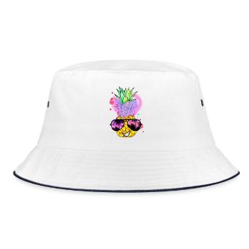 Pineapple in Love - Bucket Hat - white/navy - Front