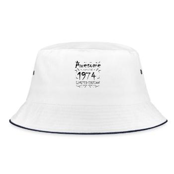 1974 - Born 1974 - Bucket Hat - white/navy - Front