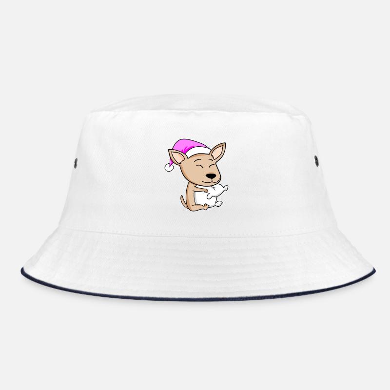 Hund Hunderasse Pyrenäenberghund - Bucket Hat - Weiß/Navy