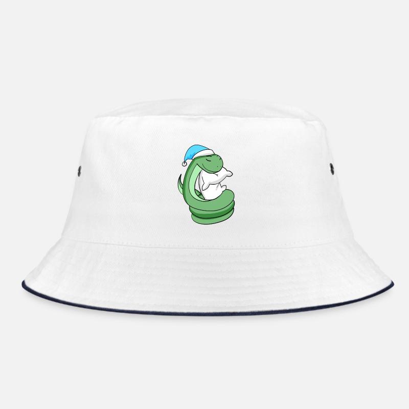 Serpent avec oreiller et bonnet de couchage - Bob - blanc/marine
