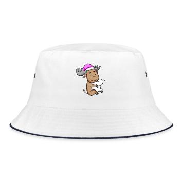 orignal doux avec oreiller et bonnet de couchage - Bob - blanc/marine - Devant