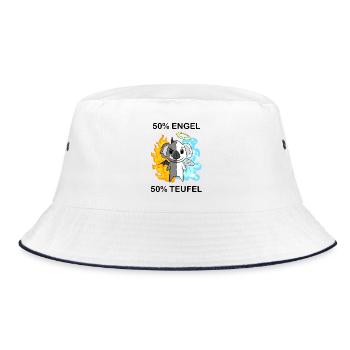 Koala - Engel und Teufel - Bucket Hat - Weiß/Navy - Vorne