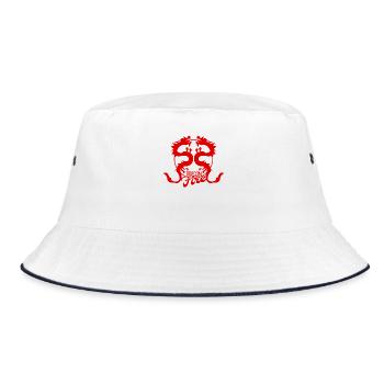 Kampfkunst Fantasie Drachenfeuer. China Drachen - Bucket Hat - Weiß/Navy - Vorne