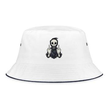 Grim Reaper montre le majeur - Bob - blanc/marine - Devant