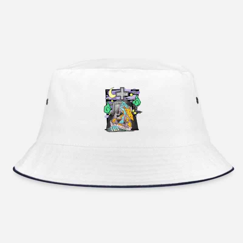 Zombie Grabstein Pizza lustig Bucket Hat