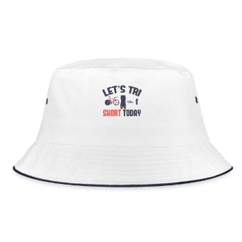 Let's Tri Short Today Triathlon - Bucket Hat - white/navy - Front