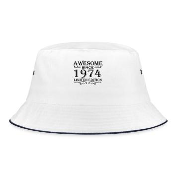 1974 - Born 1974 - Bucket Hat - white/navy - Front