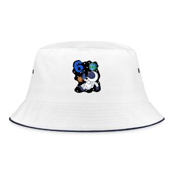 Junge 6 Jahre alt Geschenk Sohn Astronaut Motiv - Bucket Hat - Weiß/Navy - Vorne