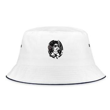 Astronaut with baseball bat in space - Bucket Hat - white/navy - Front